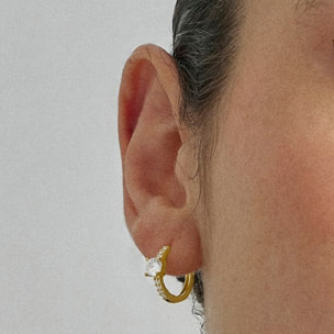 Pendientes de Circonita Brillante acabados en oro amarillo de 18K