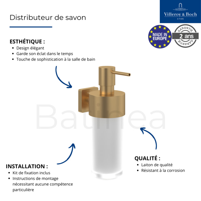 Porte-verre + Distributeur de savon VILLEROY & BOCH Elements Striking Gold brossé