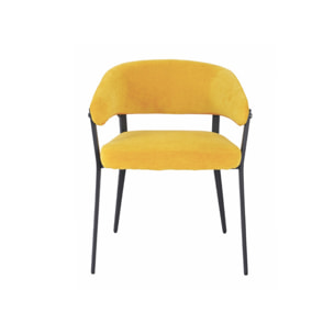 Chaise avec accoudoirs en tissu et structure en métal - ARNOLD