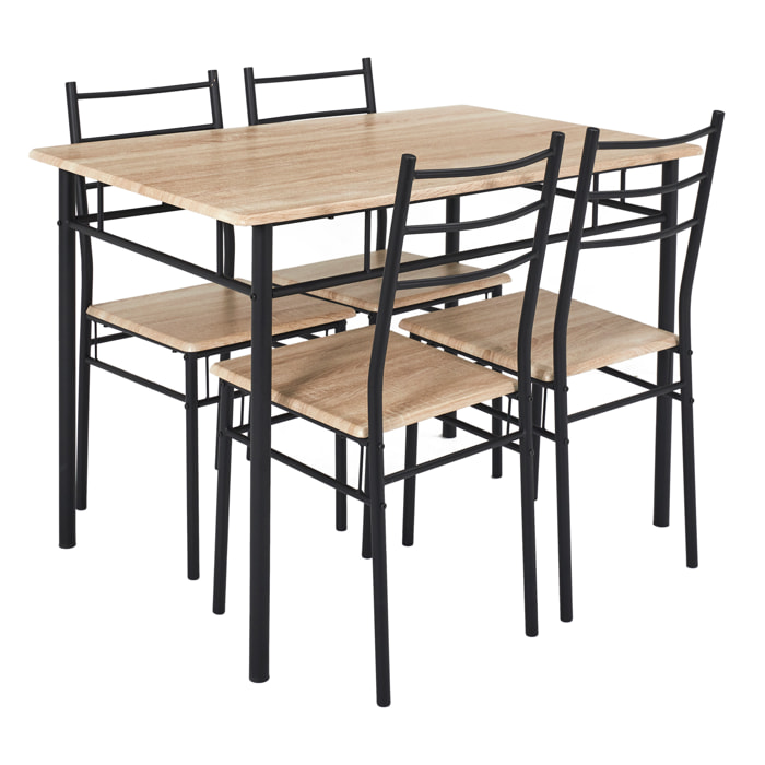 TABLE ET 4 CHAISES LOKA