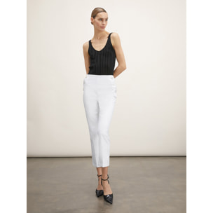 Motivi - Pantalones kick flare detalle de botones - Blanco