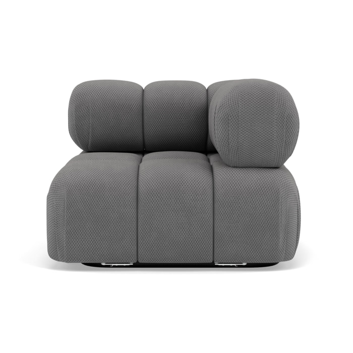 Ruby - module d'assise d'angle droit en velours texturé - Gris