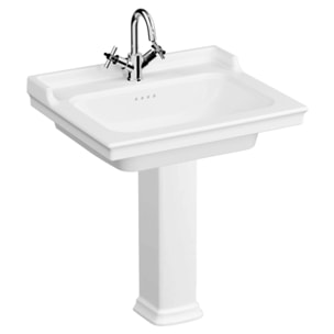 Lavabo Valarte blanc avec trop plein et colonne
