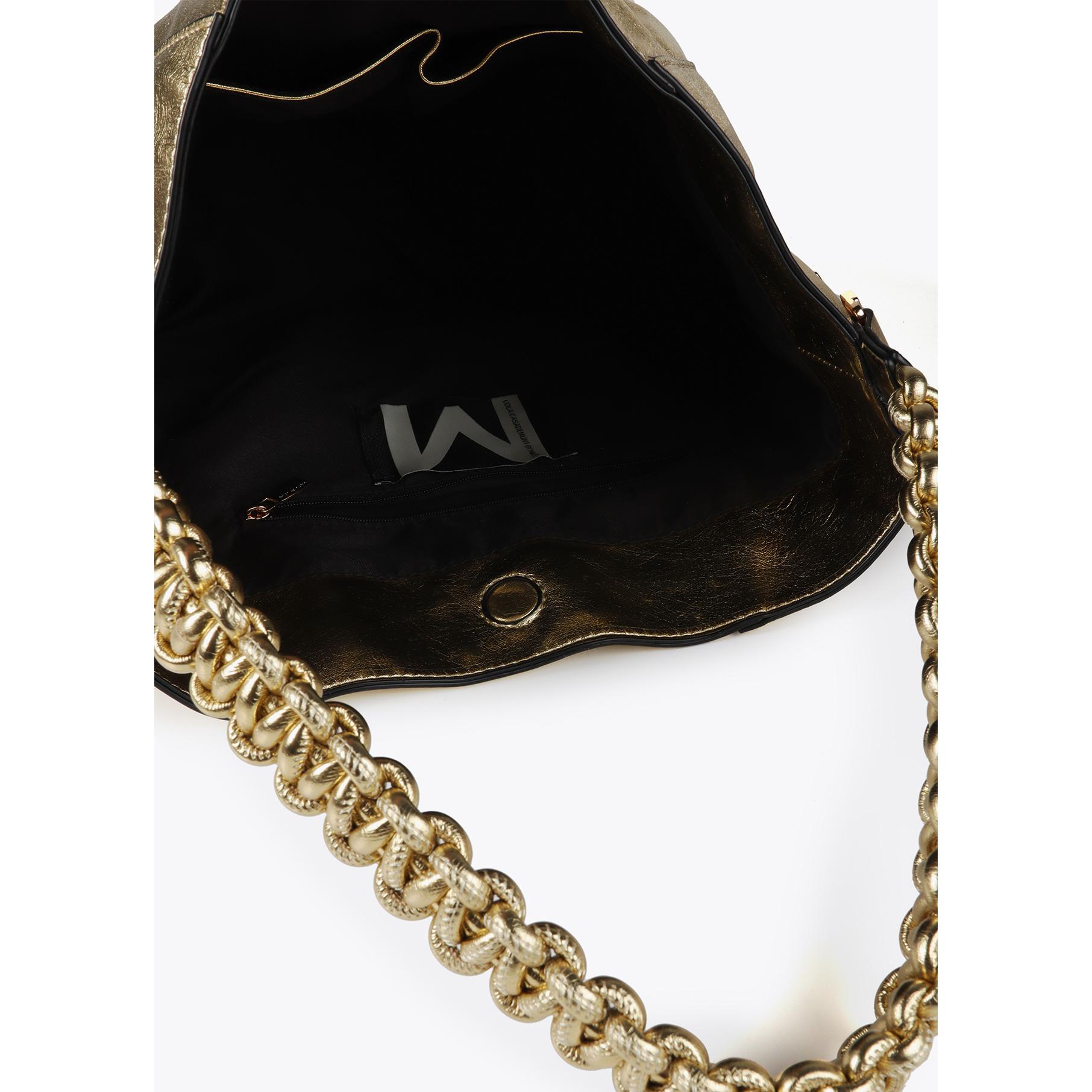 Shopper con Manico Intrecciato Effetto Pelle