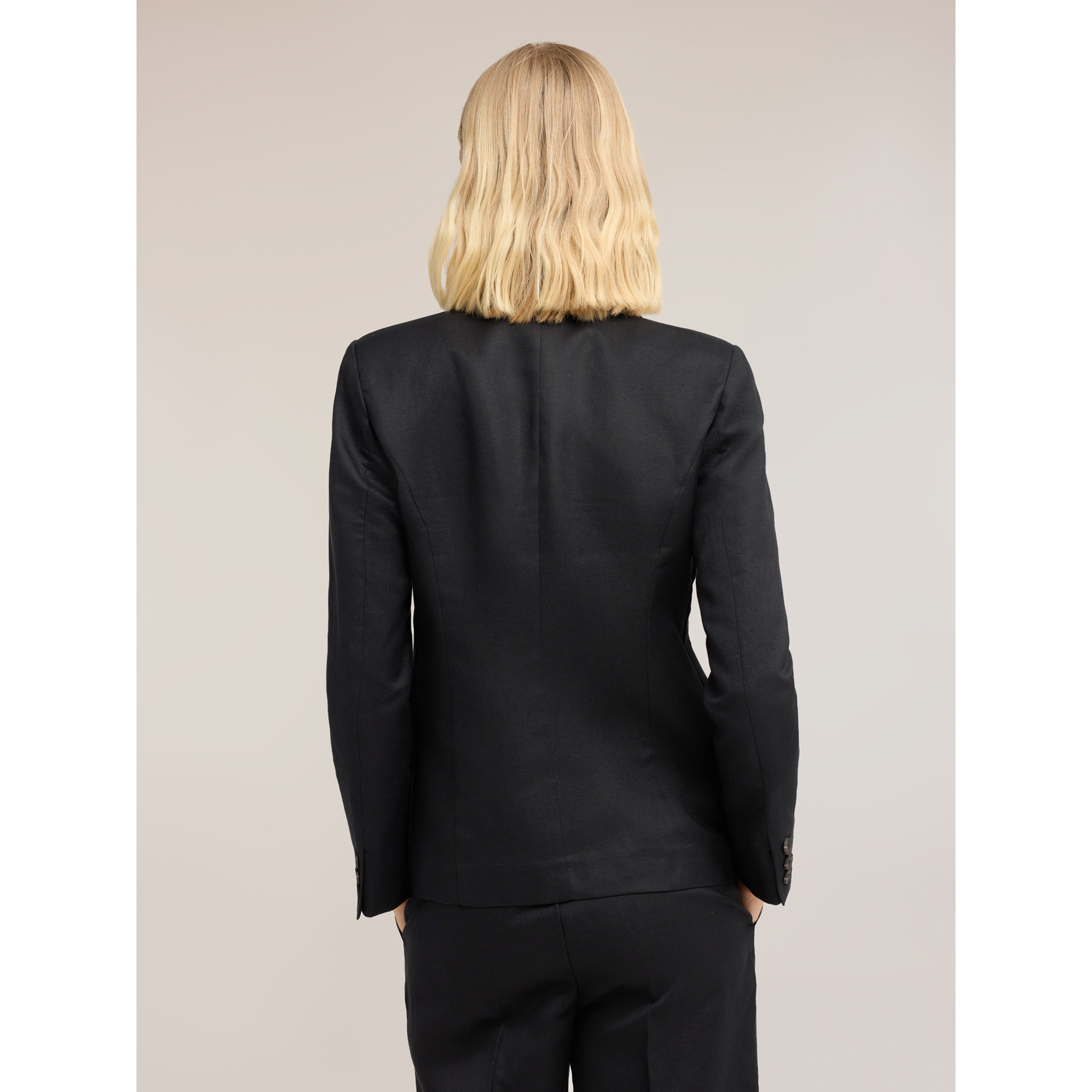 Motivi - Blazer de mezcla de lino y lyocell - Negro