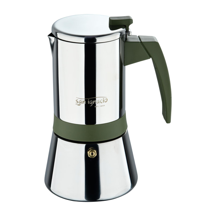 Cafetera italiana 6 tazas acero inoxidable compatible con todo tipo de cocinas expert san ignacio
