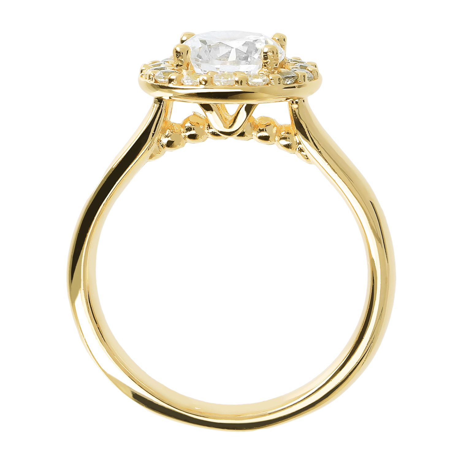 Anello Solitario Golden con Maxi Cubic Zirconia