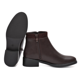 Stivaletti in simil pelle con lampo dorata