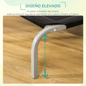 Cama Elevada para Perros Gatos Transpirable Cama para Mascotas 110x75x20 cm para Dormir Relajar con Marco de Acero para Interior Exterior Negro