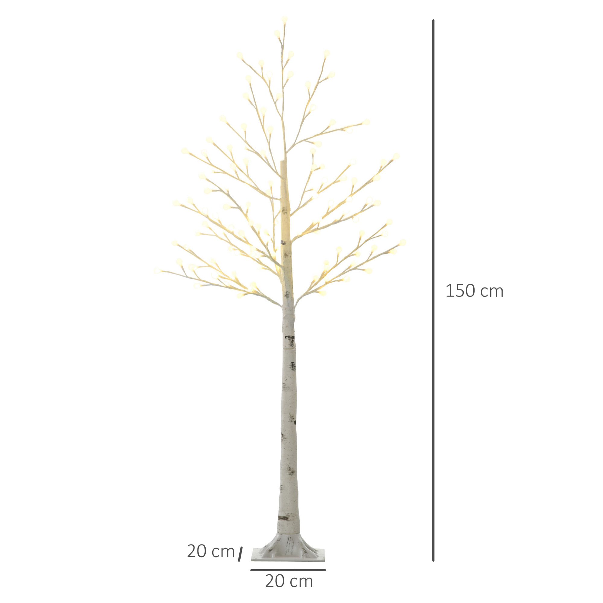 árbol Sintético 150 cm 120 Luces LED IP44 Ajustable en 3 Modos Ramas Flexibles
