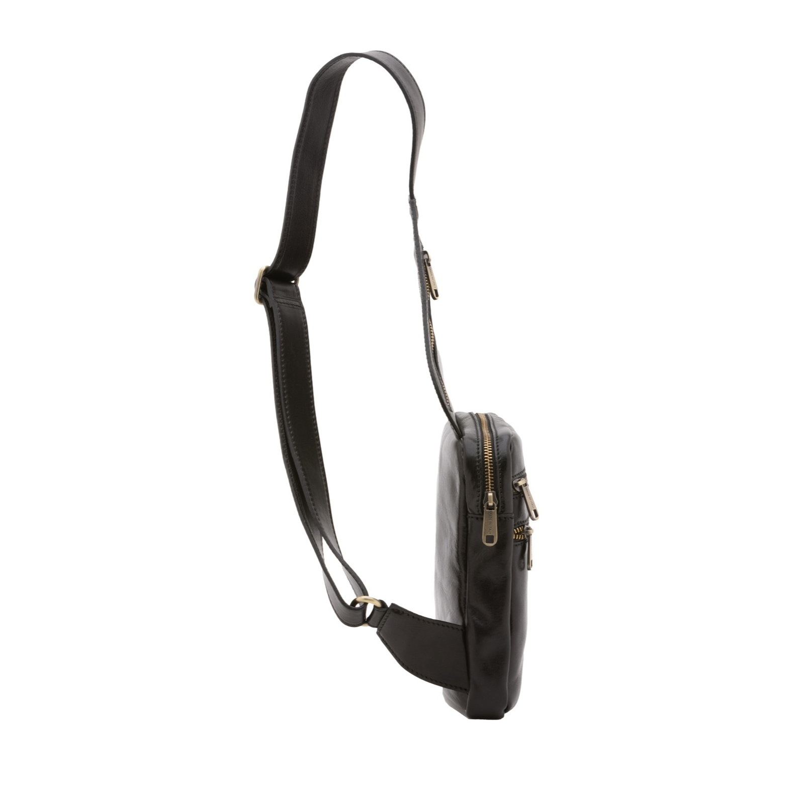 Borsa a tracolla uomo in vera pelle - Modello False - Made in Italy - 17.0 x 23.0 x 4.0 cm