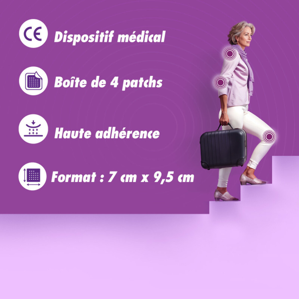 Fisiocrem Patch Active - Dispositif Médical Douleurs Musculaires & Articulaires - Technologie Brevetée - Arnica & Harpagophytum - 4 Patchs