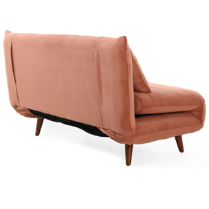 Lumi - Banquette convertible clic-clac 2 places en velours côtelé - Terracotta