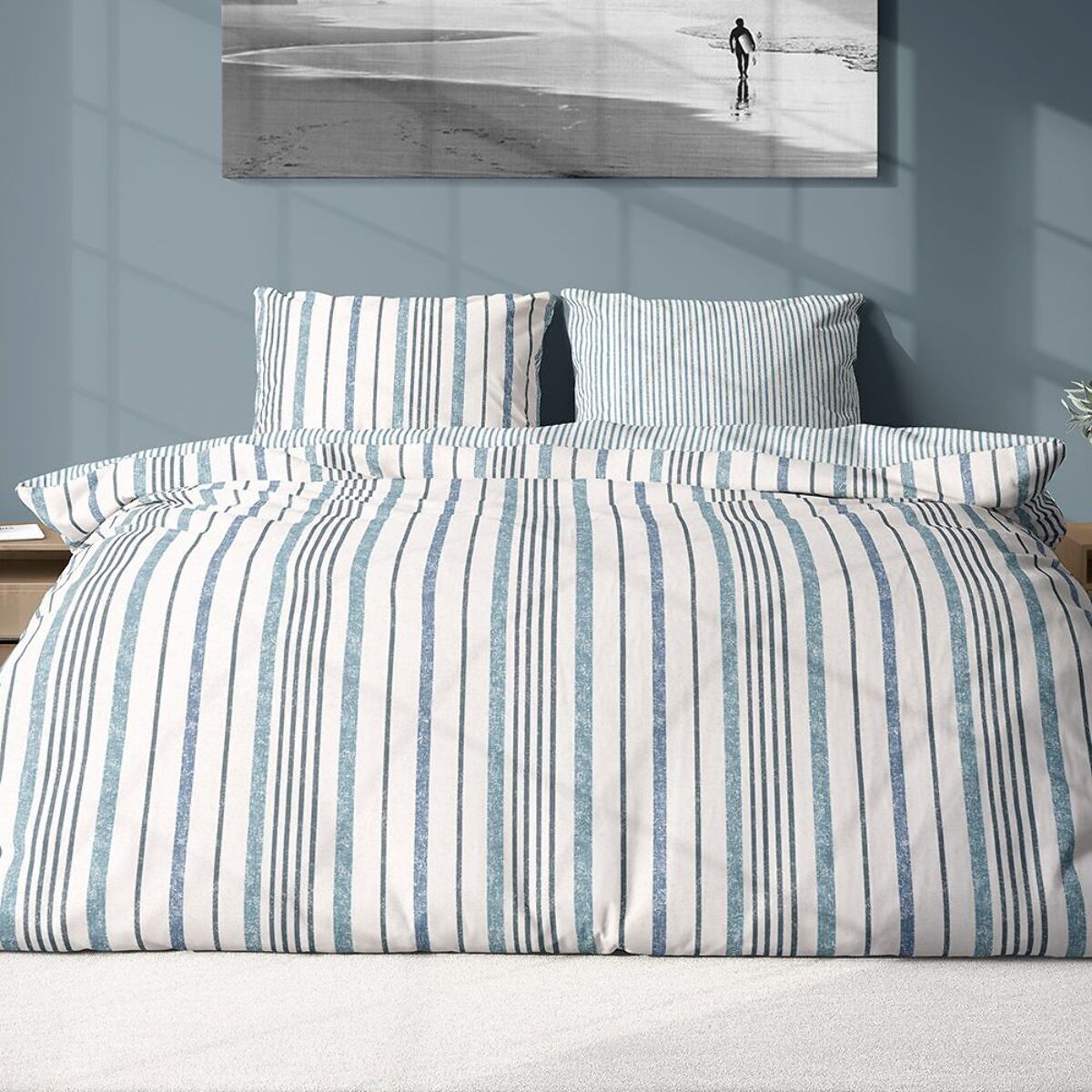 Parure Housse De Couette 3pcs 100% Coton Lyocell 57 Fils Calanque