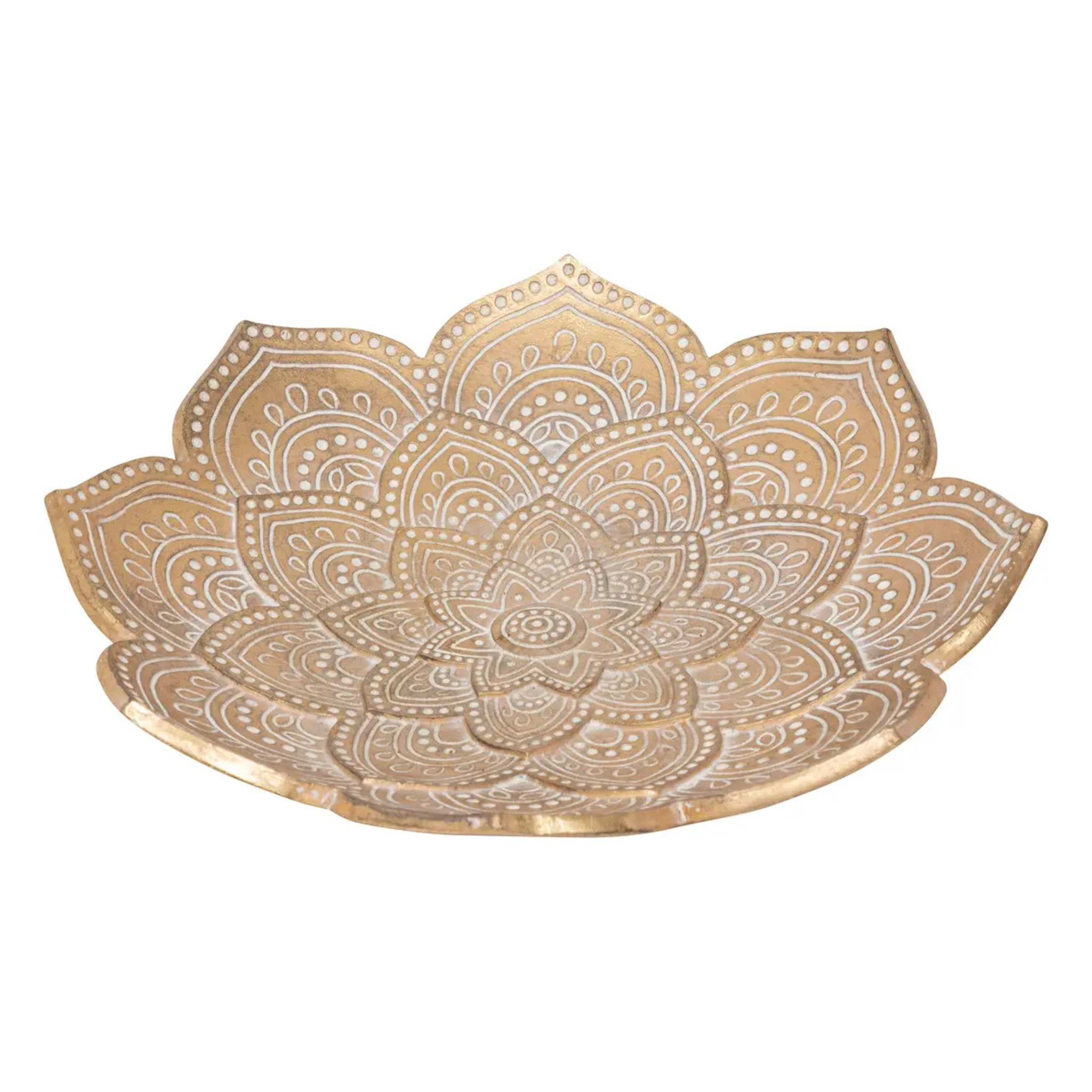 Coupelle "Oasis" résine doré D29,5cm
