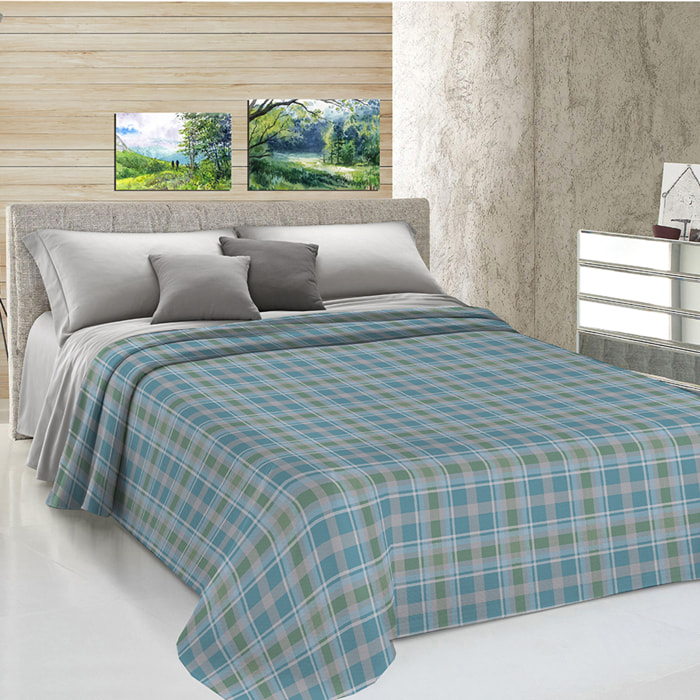 Copriletto di cotone ben verde 100% cotone