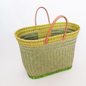 Panier artisanal de Madagascar - Tsipika GM Vert Anis