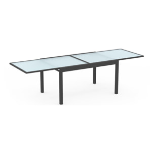 Table de jardin extensible 135-270cm verre trempé