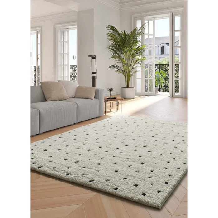 ATESA Alfombra shaggy escandinava blanco, varias medidas disponibles.