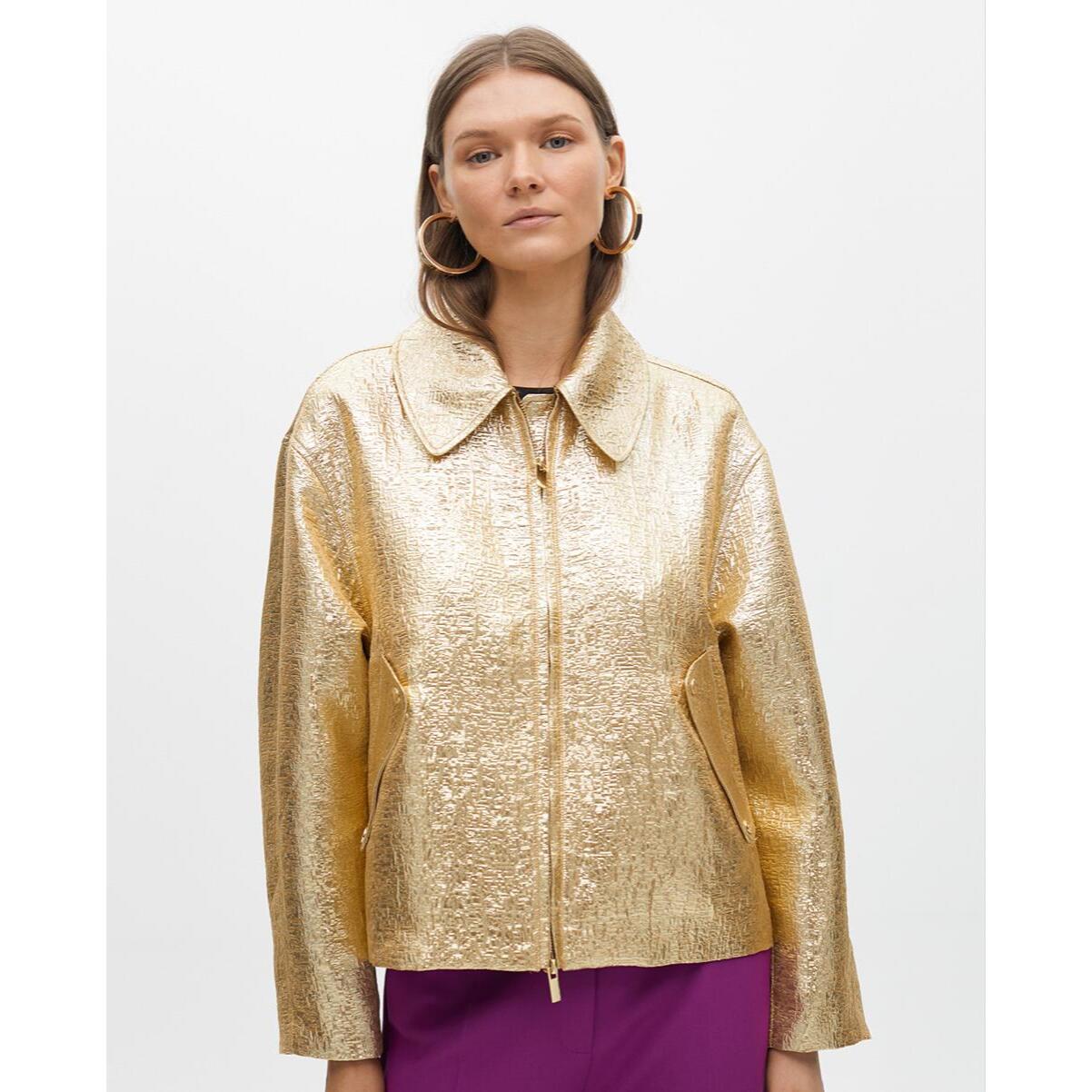 Bomber dorato effetto craquelé