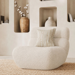 Fauteuil en tissu bouclé blanc - Teddy