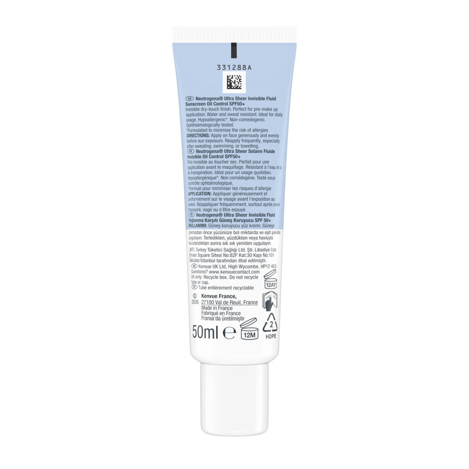 Ultra Sheer SPF 50+ - Fluide Solaire Invisible Ultra Sheer Oil Control 50 ml