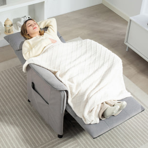 Sillón Relax Reclinable Eléctrico Sillón Reclinable Silencioso con Función Memoria Reposapiés Mando a Distancia Bolsillos Laterales Tela Apto para Mascotas para Dormitorio Salón Gris