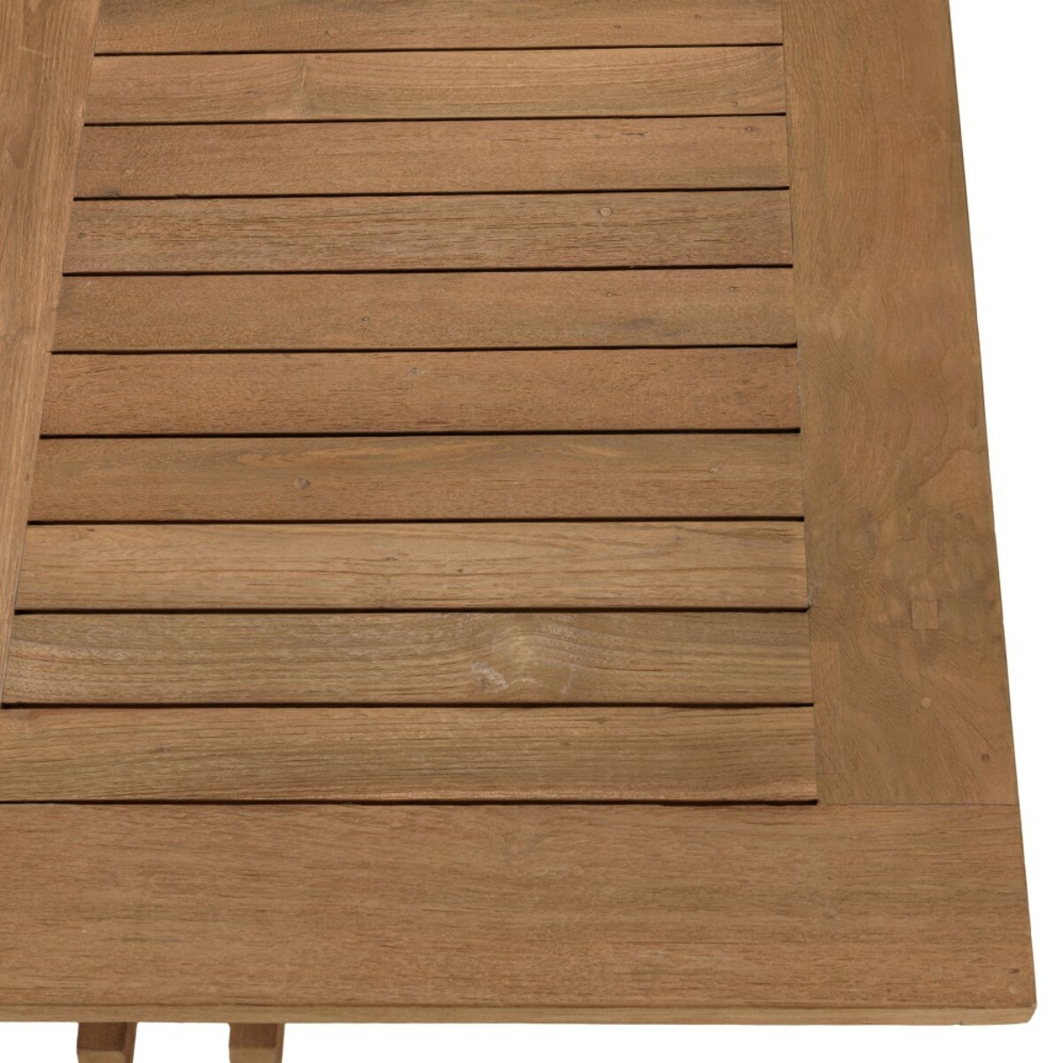 KALLY - Ensemble de jardin : table carrée en bois de teck recyclé et rotin synthétique, 4 pers.