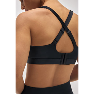 Reggiseno sportivo ad alto sostegno con spalline regolabili in nero