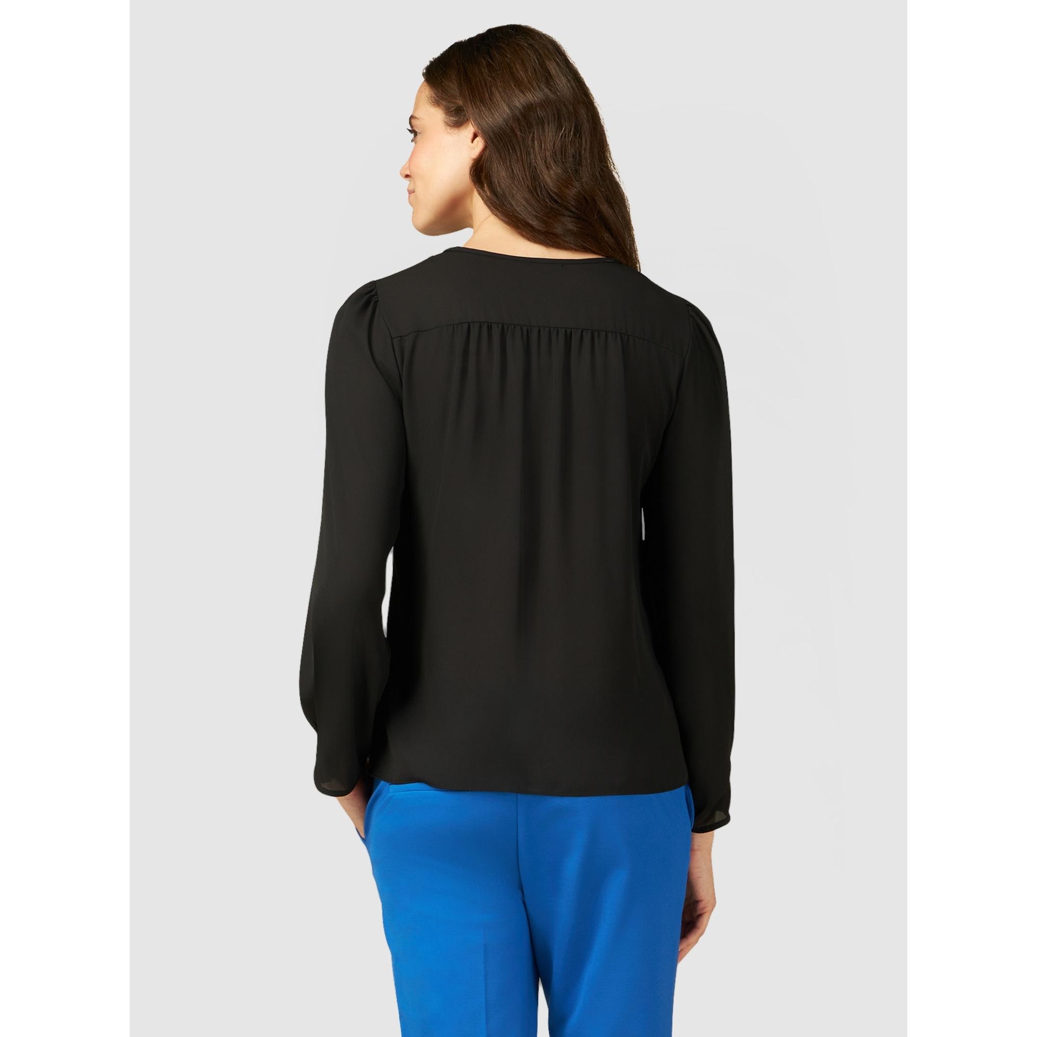 Oltre - Blusa plissé con catena - Nero