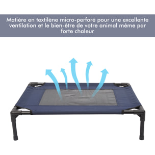 Lit pour chien chat 76L x 61l x 18H cm bleu marine