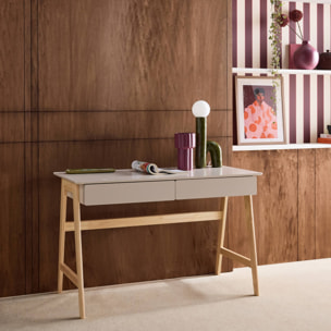 Bureau décor bois 2 tiroirs TOMMY