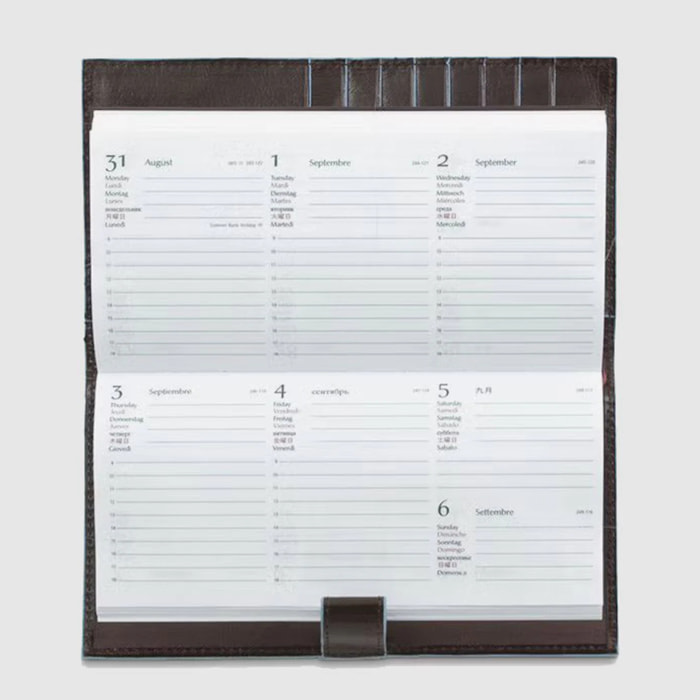 Piquadro Agenda tascabile sottile in pelle