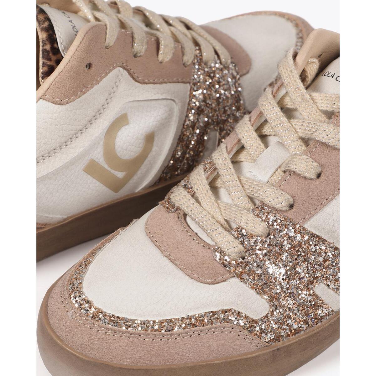 Sneaker con Zeppa Interna e Dettagli in Pelle