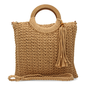 Bolso de hombro para mujer, diseño moderno con adorno de flecos