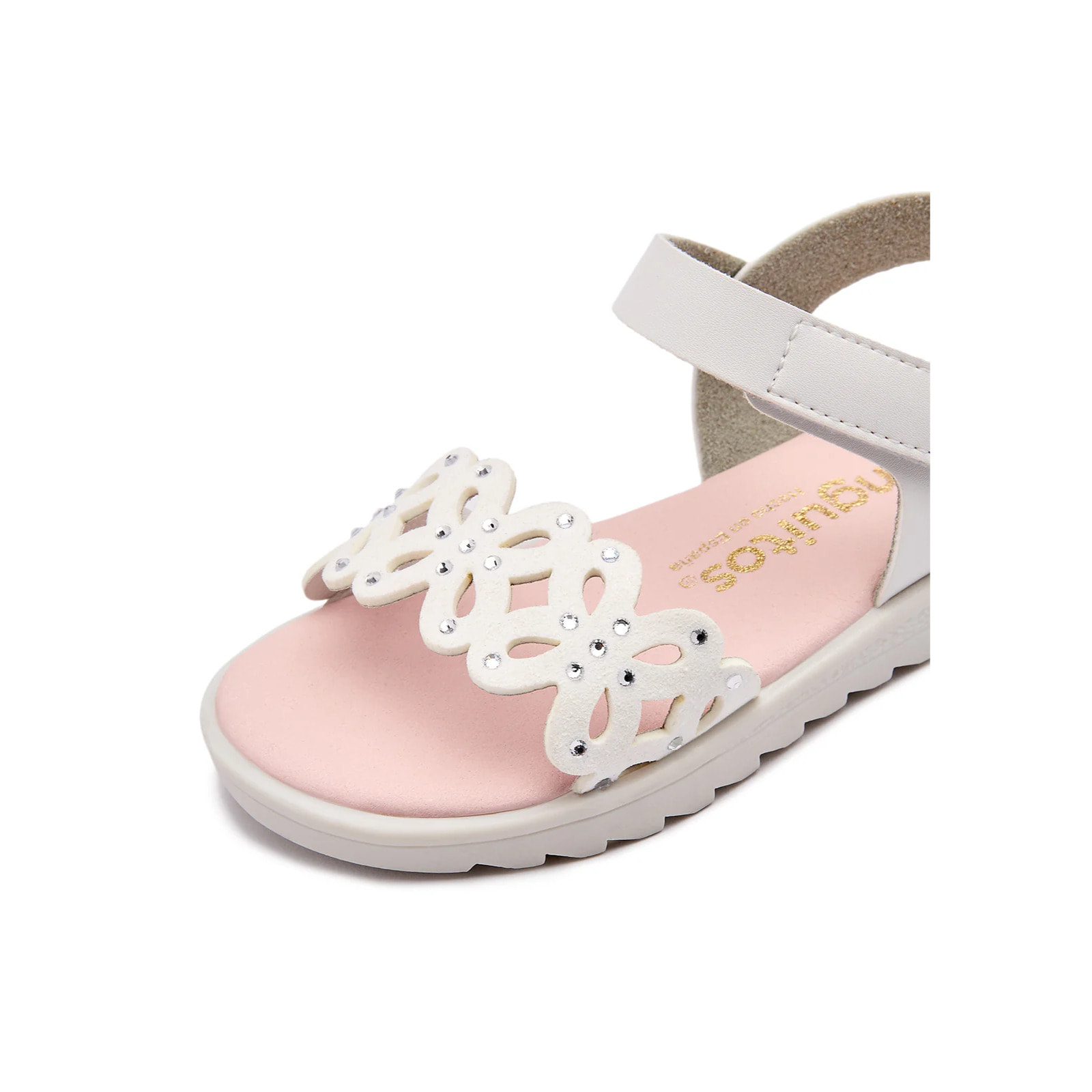 Sandalias de Niña Blancas con Corte de Mariposa