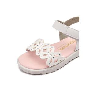 Sandalias de Niña Blancas con Corte de Mariposa