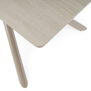 Tavolo MACINAGGIO in ceramica finitura travertino