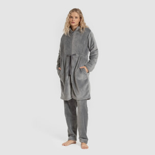 Bata terciopelo Raya Cremallera Índigo