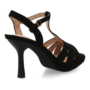 Sandalias de tacon para mujer, diseño comodo y elegante con tiras cruzadas en la pala