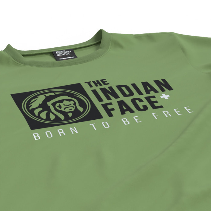 Camisetas The Indian Face Born to be Free Verde para hombre y para mujer