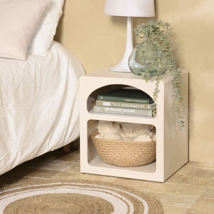 HELENA - Chevet 2 niches 45x40cm en bois peint couleur beige