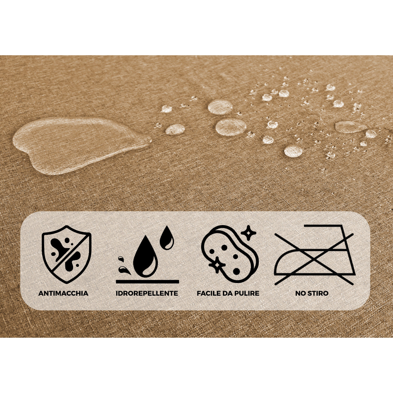 Tovaglia Cucina Soggiorno Antimacchia Idrorepellente Tinta Unita Linen