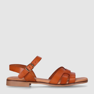 Sandalias de Piel - Cuero - Tacón: Bajo