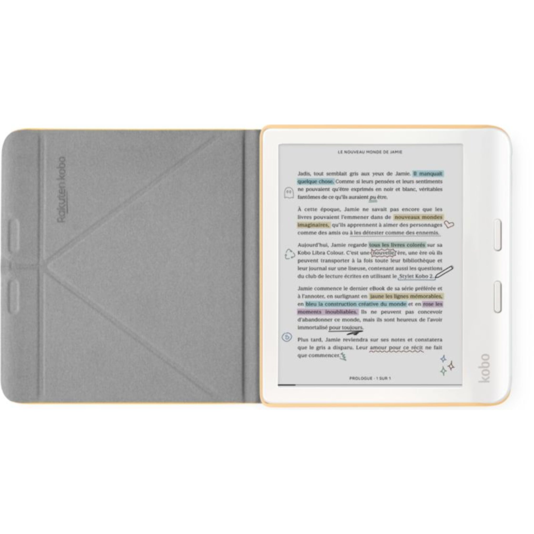 Pochette KOBO Libra Colour Sleepcover Jaune