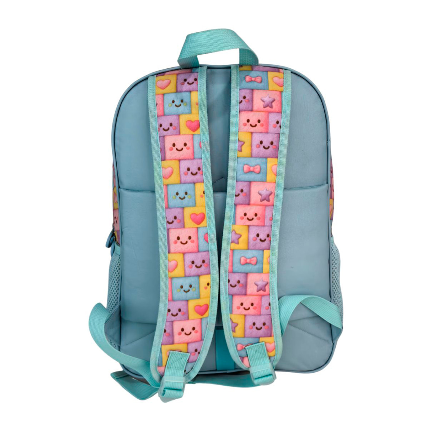 Zaino Primaria Blin Blin Faces a doppio scomparto, di grande capacità e adattabile al carrello. Con accessorio pom pom.