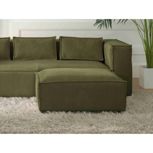 Stella - pouf en velours côtelé - style contemporain - Vert