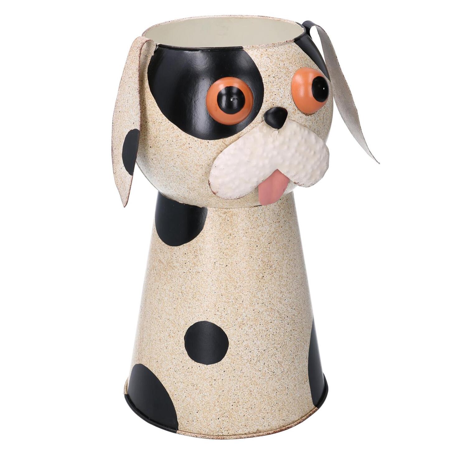 Portavaso in latta cane maculato cmø22h30