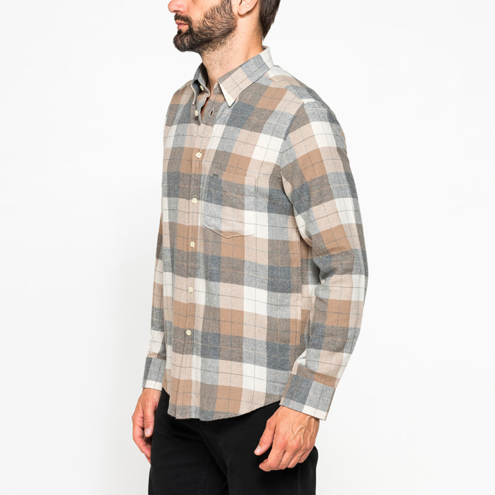 CAMICIA FANTASIA TINTO FILO IN FLANELLA LEGGERA