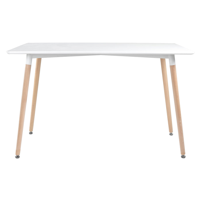 Table rectangulaire 120 × 70cm blanche PIA